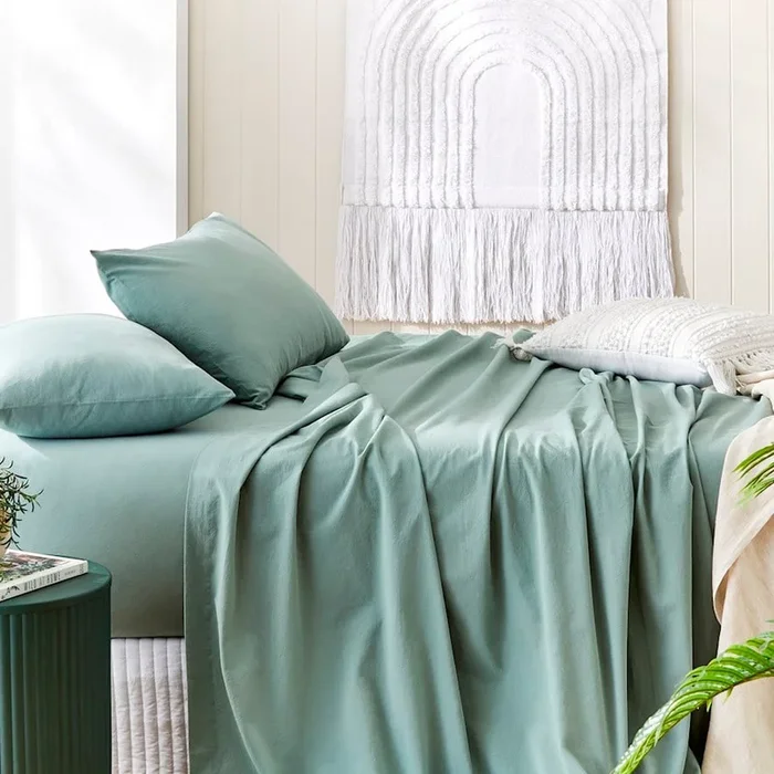 Stonewashed Cotton Gumleaf Sheet Set