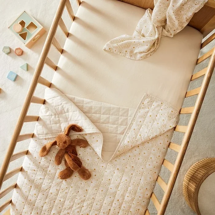 Stonewashed Cotton Sand Baby Fitted Sheets 2pk