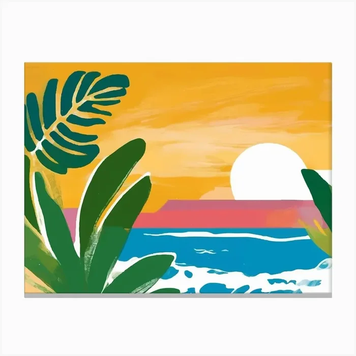 Sunset At The Beach Canvas Print by Palmito