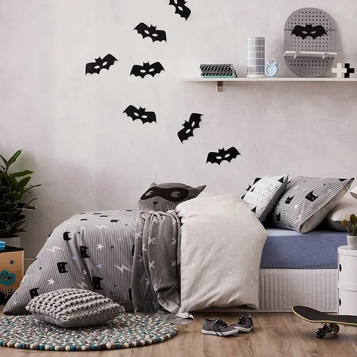 Superhero Grey Quilt Cover Set