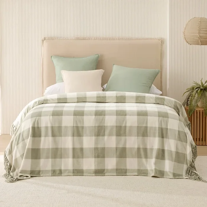 Supersoft Forest & White Check Blanket