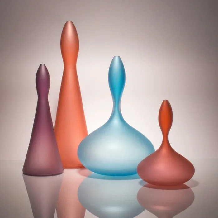 Teardrop Vase – Large Squat Blue