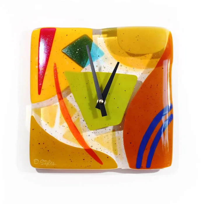 Terra Fused Glass Clock