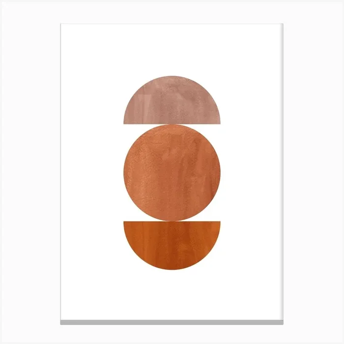 Terracotta geometric shapes Canvas Print by Whale’s Way