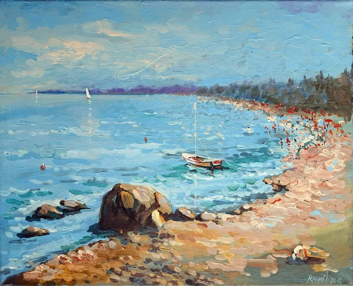 The Bay. (2021) Acrylic painting by Rakhmet Redzhepov
