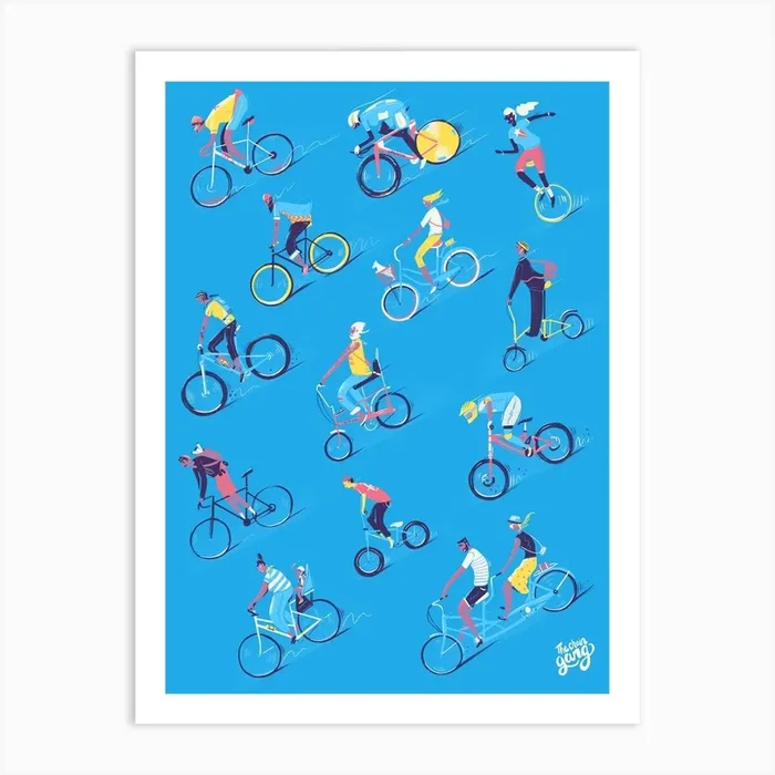 The Chain Gang Blue Version Art Print by Mark Harrison