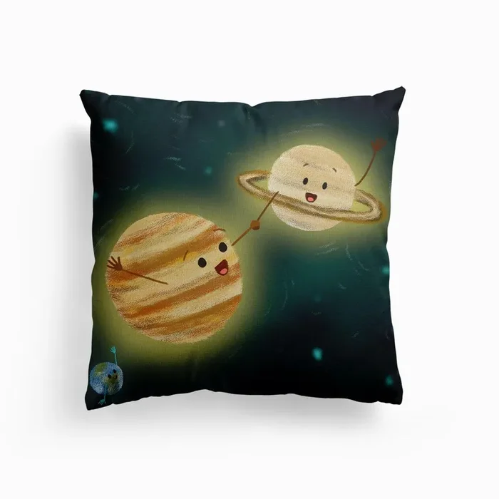 The Great Conjuction Canvas Cushion by Juliana Motzko