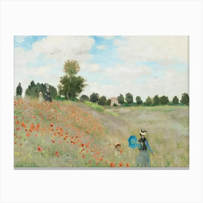 The Poppy Field Near Argenteuil (1873), 1, Claude Monet Canvas Print by Fy! Classic Art Prints and Posters