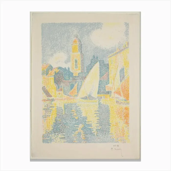 The Port of St. Tropez, Paul Signac Canvas Print by Fy! Classic Art Prints and Posters