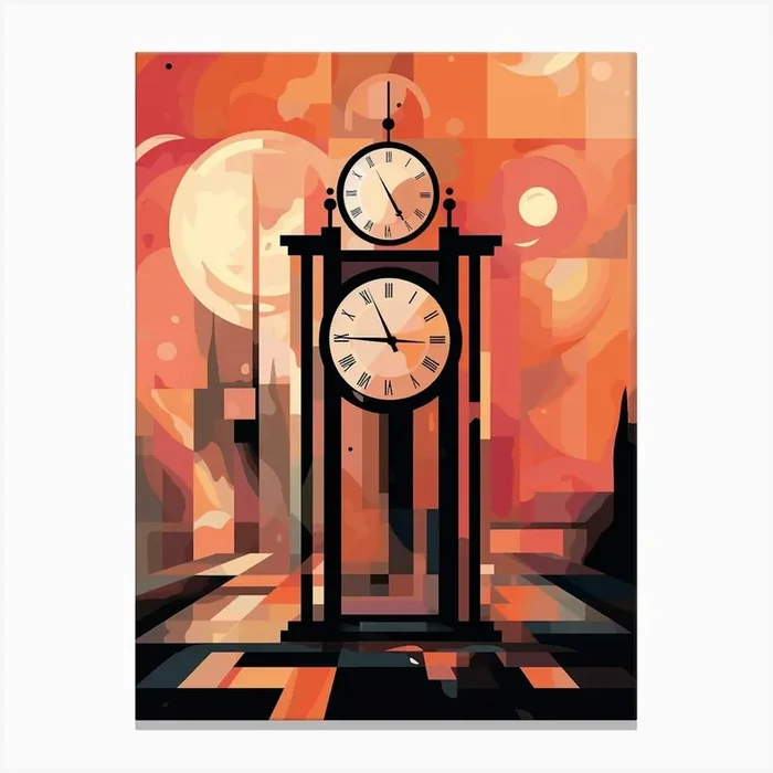 Time Abstract Geometric Illustration 11 Canvas Print by Abstract Art Expressions
