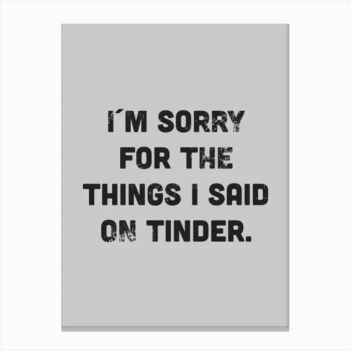 Tinder Sorry Canvas Print by LeDieg