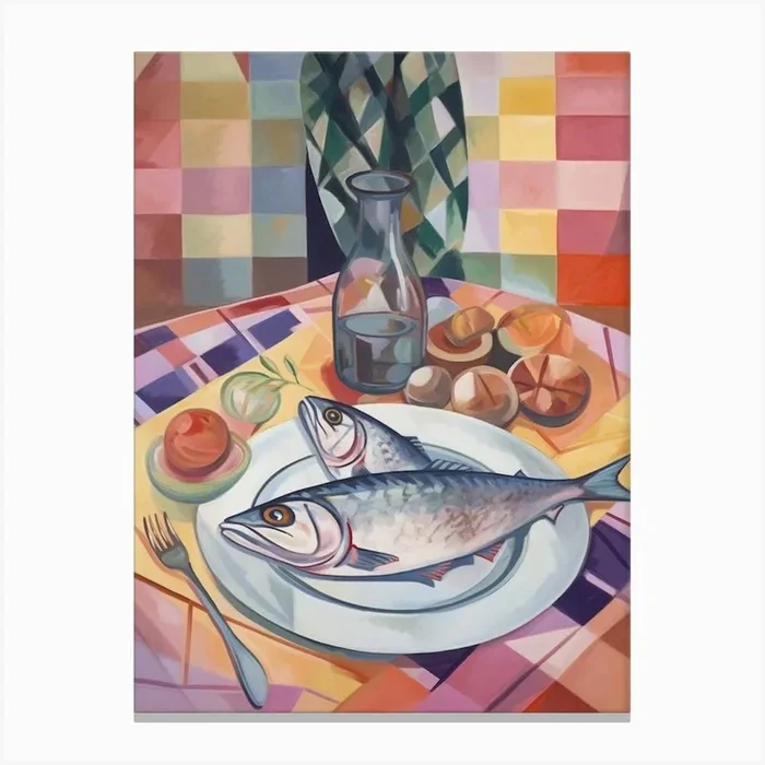 Tuna Still Life Painting Canvas Print by Artful Appetite