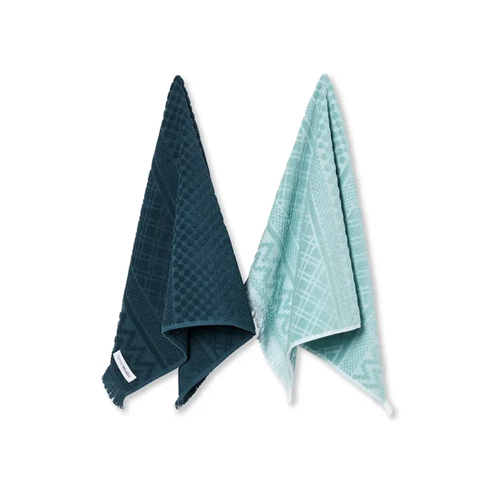Turin Tea Towel Mint/Teal Pack of 2