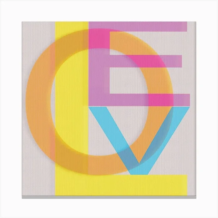 Typo Retro Text Art Canvas PrintKS by Karen Smith