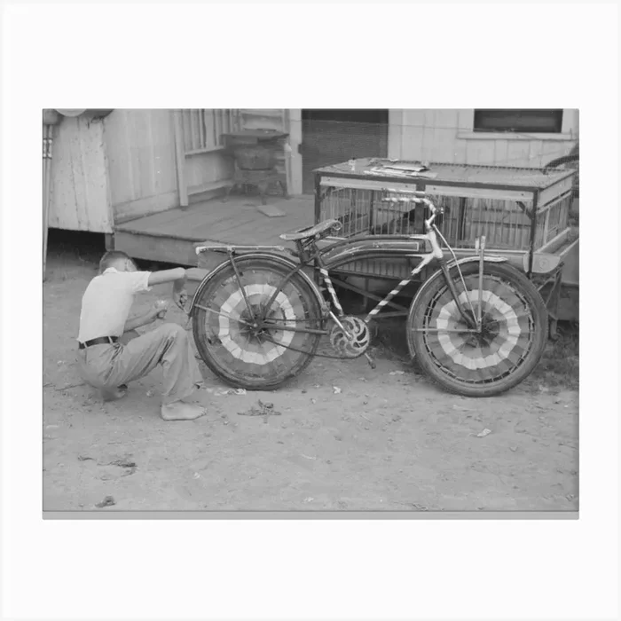 Untitled Photo, Possibly Related To Boy Decorating Bicycle For Entering Contest For Best Decorated Bicycle, National Ri Canvas Print by Fy! Classic Art Prints and Posters