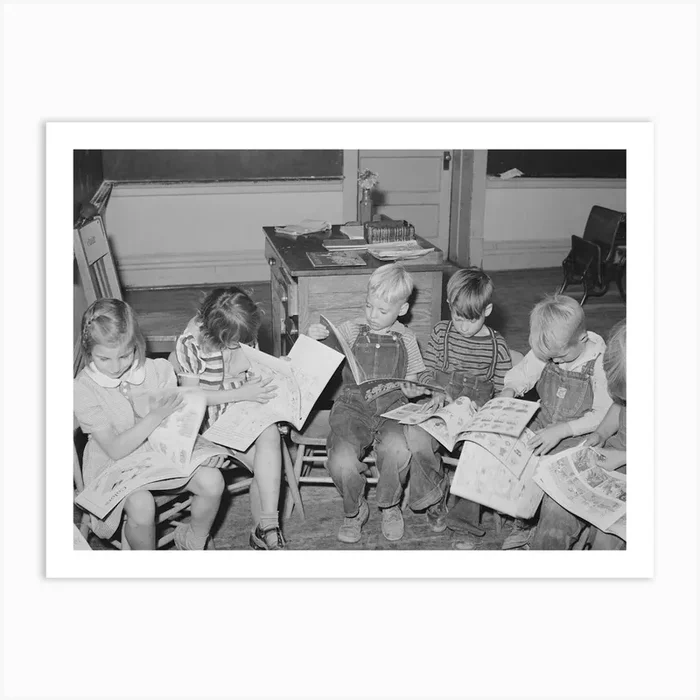 Untitled Photo, Possibly Related To Children Looking At Picture Books At School, Santa Clara, Utah Art Print by Fy! Classic Art Prints and Posters