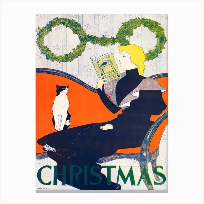 Vintage Christmas (1896), Edward Penfield Canvas Print by Fy! Classic Art Prints and Posters