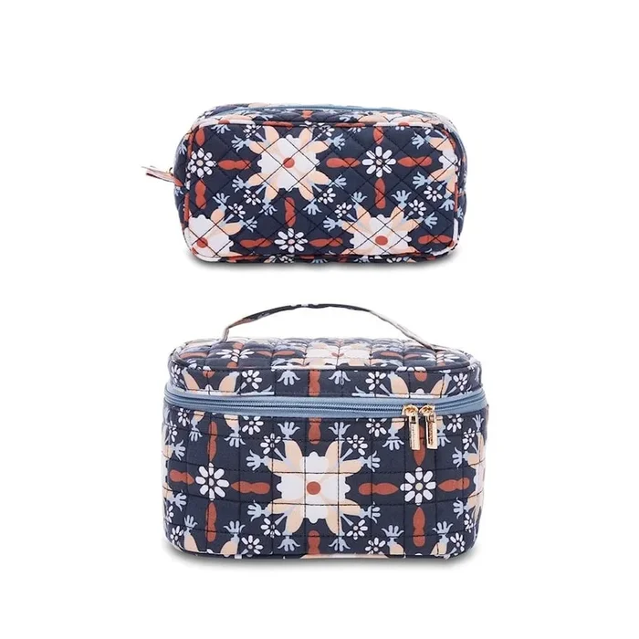 Welcome Home Navy Cosmetic Bags