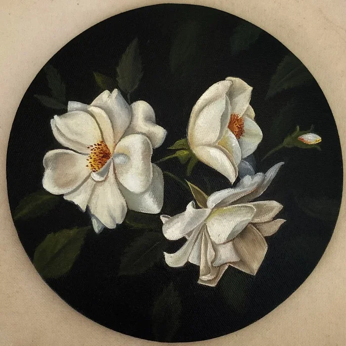 White Roses (2023) Oil painting by Priyanka Singh