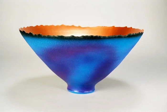 Wide Purple-Blue Prosperity Bowl – Bowl With Acrylic Copper Interior