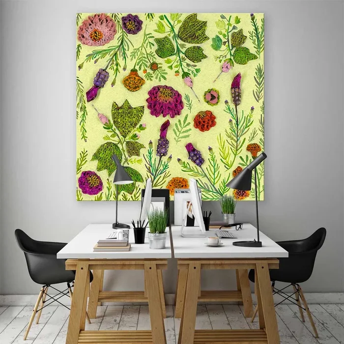 Wildflowers – Spanish Lavender & Pink Turk’s Cap Canvas Wall Art