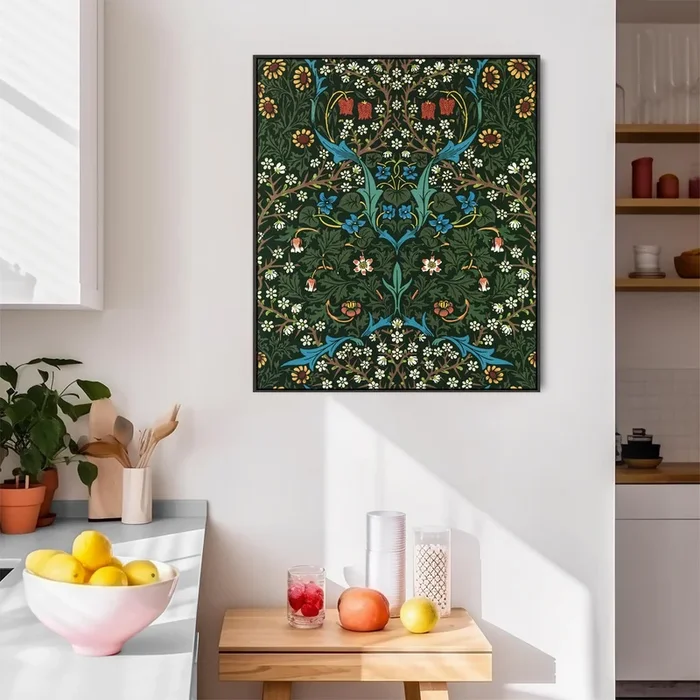 William Morris Canvas Artwork Framed Print Tulip Pattern