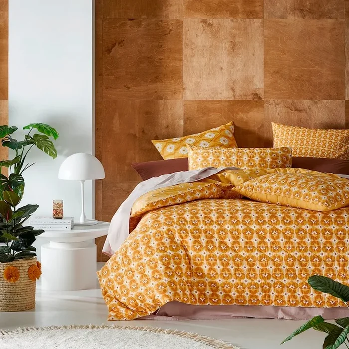 Wilma Mustard Quilted Quilt Cover Separates