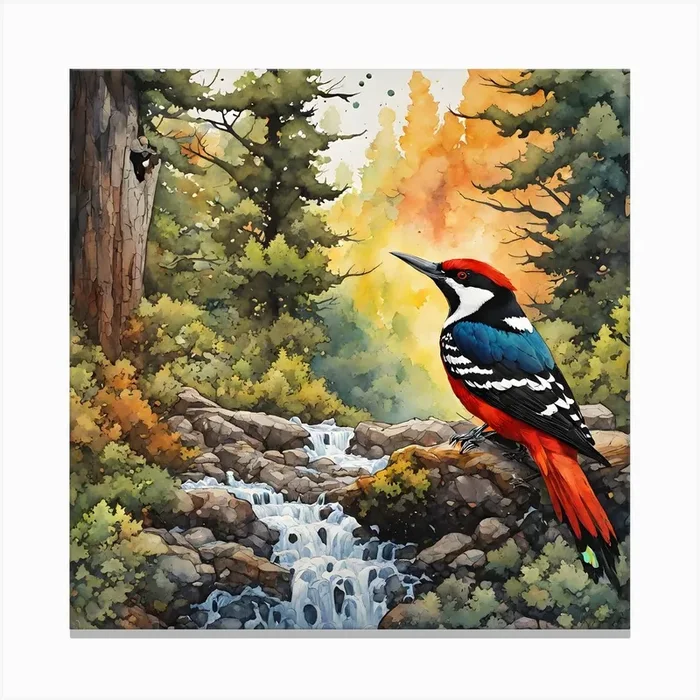 Woodpecker 3 Canvas Print by Jo Sherman