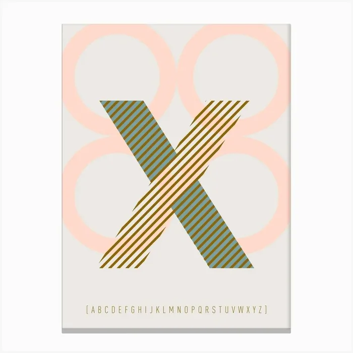 X Typeface Alphabet Canvas Print by Lazy Day Paper