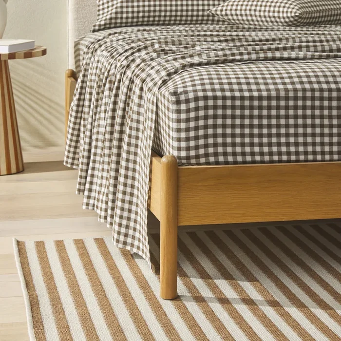 Yarn Dye Olive Gingham Sheet Set