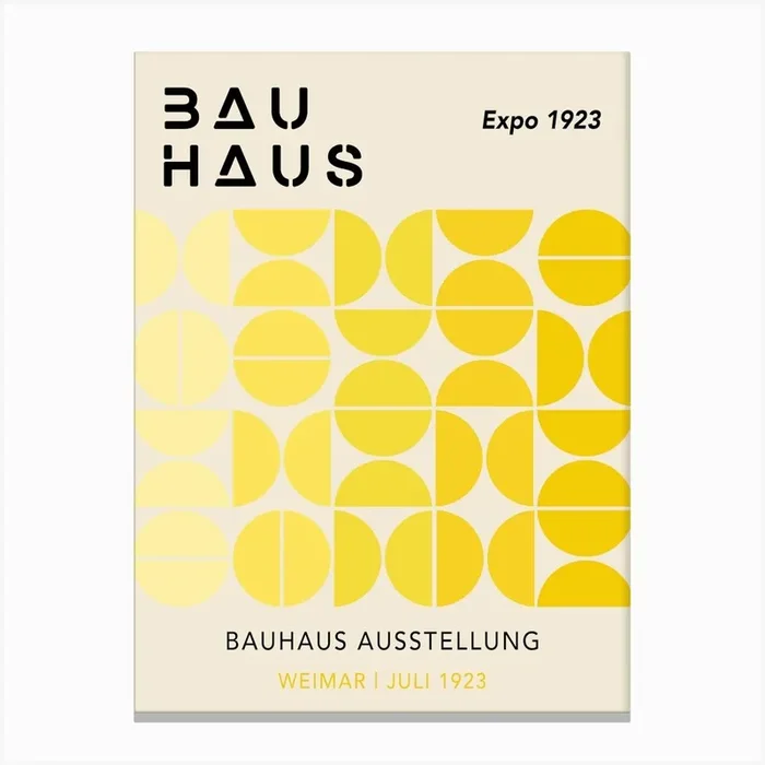 Yellow Gradient Bauhaus Canvas Print by Luxe Poster Co