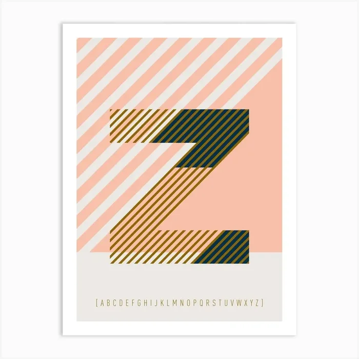 Z Typeface Alphabet Art Print by Lazy Day Paper