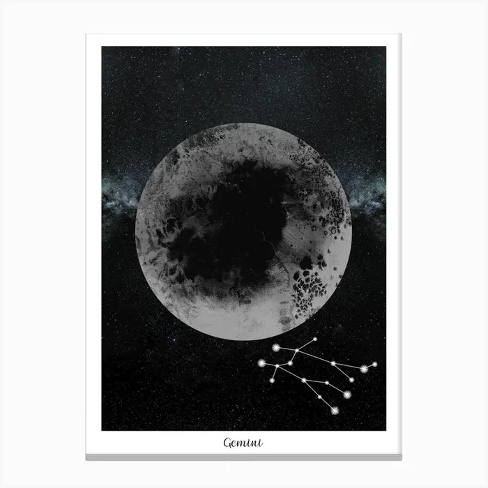 Zodiac Gemini Canvas Print by Julia Hariri